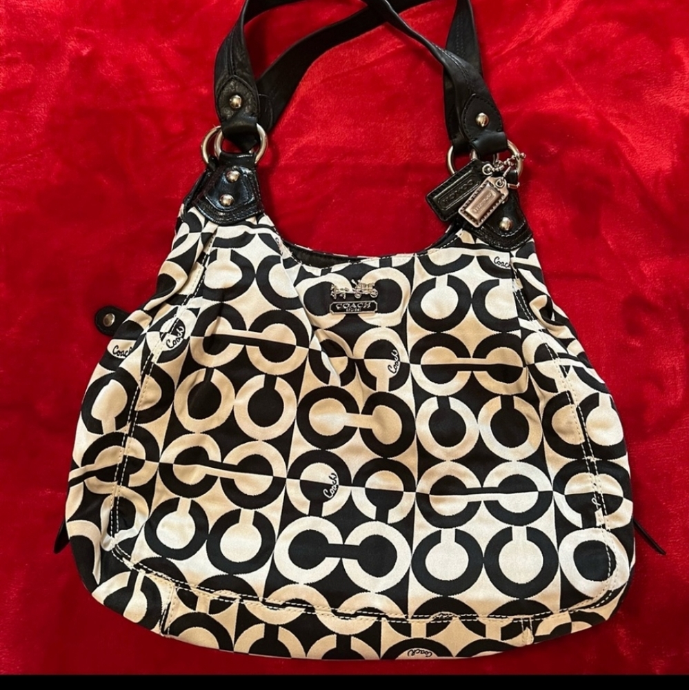 Preowned Multicolored Beautiful Coach HandBag; Medium Size; 3 Compartments, $65
